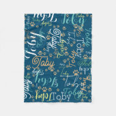 Personalisierter Hundename und Paare überall blau Fleecedecke (Vorderseite)