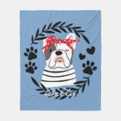 Personalisierter Hundename weiblicher Bulldog Fleecedecke (Vorderseite)