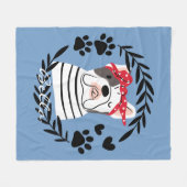 Personalisierter Hundename weiblicher Bulldog Fleecedecke (Vorderseite (Horizontal))