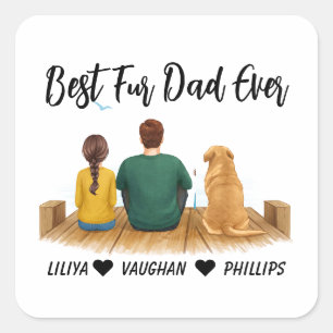 Personalisierter Hundepapa   Bester Hundepapa über Quadratischer Aufkleber