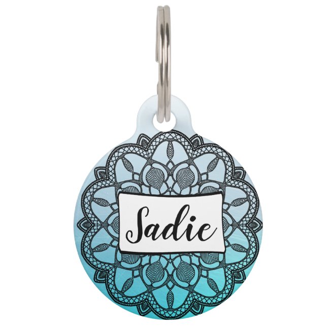 Personalisierter Hundeplaketten, Blauer und Haustiermarke (Vorderseite)