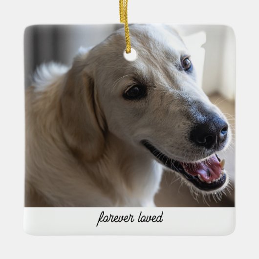 Personalisierter Hundeschenker Keramikornament (Vorderseite)