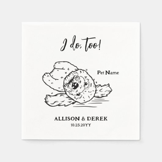 Personalisierter Hundeschlittenhochzeit Serviette (Vorderseite)