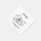 Personalisierter Hundeschlittenhochzeit Serviette (Ecke)