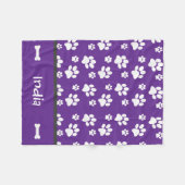 Personalisierter Hundeschlittenpaw Blanko-Name Fleecedecke (Vorderseite (Horizontal))
