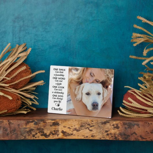 Personalisierter Hundeschluss Keepake Pet Foto Fotoplatte (Seite)