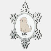 Personalisierter Hundeschmuck, Foto Keepake Schneeflocken Zinn-Ornament (Rechts)