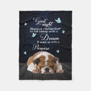 Personalisierter Hundeschöpsel, Bulldog gute Nacht Fleecedecke