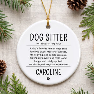 Personalisierter Hundesitter Haustiersitter Lustig Keramik Ornament