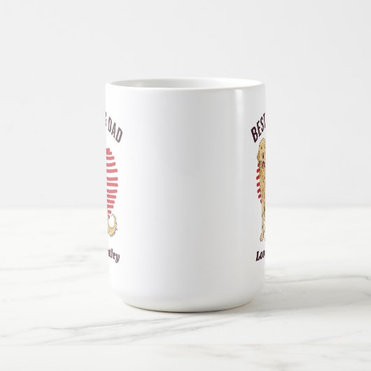 Personalisierter Hundetext für den Hund Vater Kaffeetasse (Mittel)