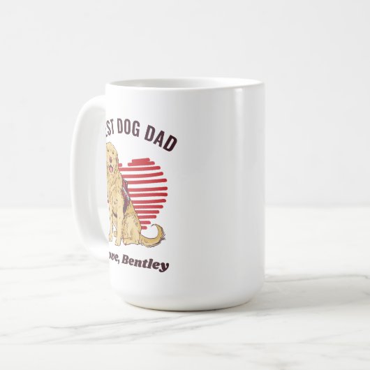 Personalisierter Hundetext für den Hund Vater Kaffeetasse (Vorderseite Links)