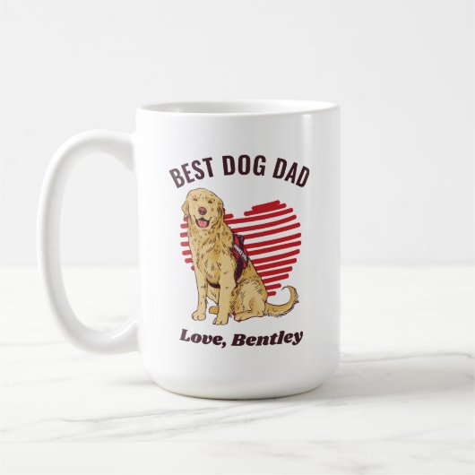 Personalisierter Hundetext für den Hund Vater Kaffeetasse (Links)