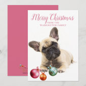 Personalisierter Hundeurlaub | Bulldog Feiertagskarte (Vorne/Hinten)