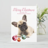 Personalisierter Hundeurlaub | Bulldog Feiertagskarte (Stehend Vorderseite)