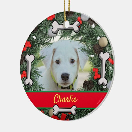 Personalisierter Hundeweihen Keramik Ornament (Links)