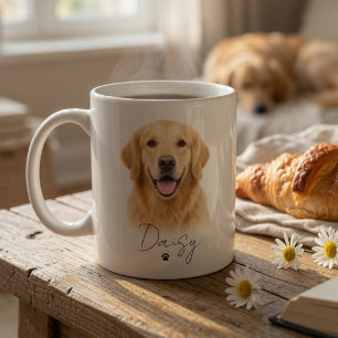 Personalisierter Hundfoto-Becher mit Namen Indiv Kaffeetasse