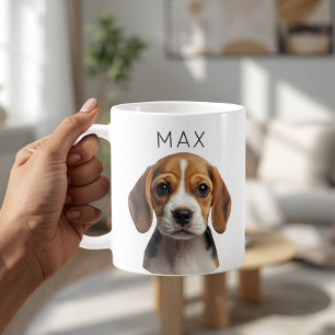 Personalisierter Hundfoto- & Namensbecher Kaffeetasse