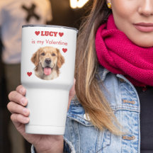 Personalisierter Hundfoto-Valentinstag-Reisebecher