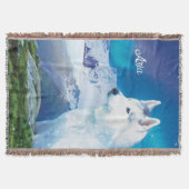 Personalisierter Husky-Hund Decke (Vorderseite)