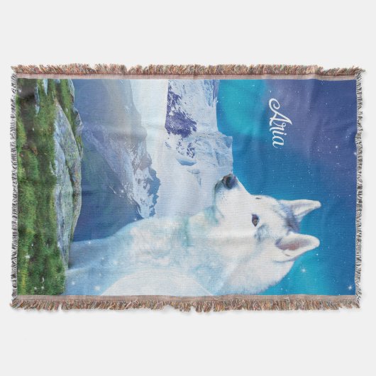 Personalisierter Husky-Hund Decke (Vorderseite)
