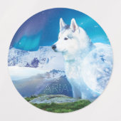 Personalisierter Husky-Hund Etiketten (Design 1)