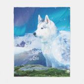 Personalisierter Husky-Hund Fleecedecke (Vorderseite)