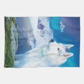 Personalisierter Husky-Hund Geschirrtuch (Horizontal)