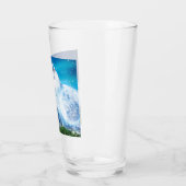 Personalisierter Husky-Hund Glas (Links)