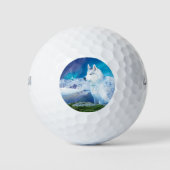 Personalisierter Husky-Hund Golfball (Vorderseite)