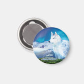 Personalisierter Husky-Hund Magnet (Vorderseite/Rückseite)