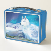 Personalisierter Husky-Hund Metall Brotdose (Rückseite)