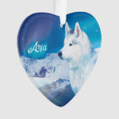Personalisierter Husky-Hund Ornament (Vorderseite)
