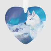 Personalisierter Husky-Hund Ornament (Rückseite)