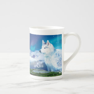 Personalisierter Husky-Hund Porzellantasse