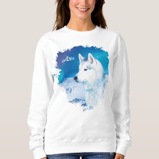 Personalisierter Husky-Hund Sweatshirt (Vorderseite)