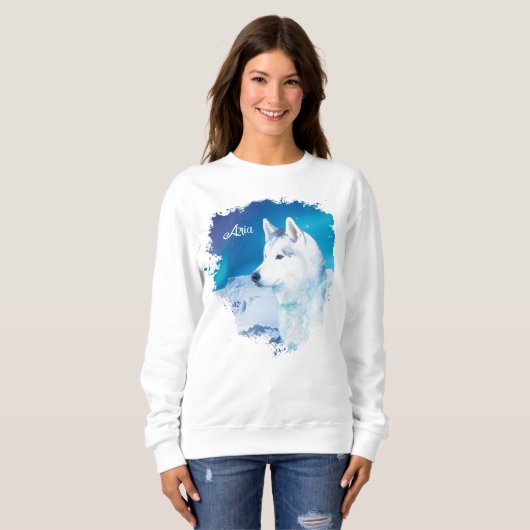 Personalisierter Husky-Hund Sweatshirt (Vorne ganz)