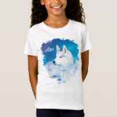 Personalisierter Husky-Hund T-Shirt (Vorderseite)