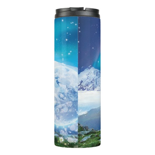 Personalisierter Husky-Hund Thermosbecher (Rückseite)