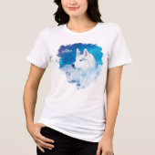 Personalisierter Husky-Hund Tri-Blend Shirt (Vorderseite)