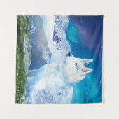 Personalisierter Husky-Hund Wandteppich (Vorderseite (Horizontal))