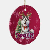 Personalisierter Husky Weihnachtsgebäck Keramik Ornament (Rechts)
