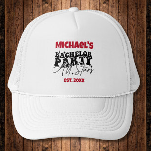 Personalisierter Hut   Bachelor Party All Stars Truckerkappe