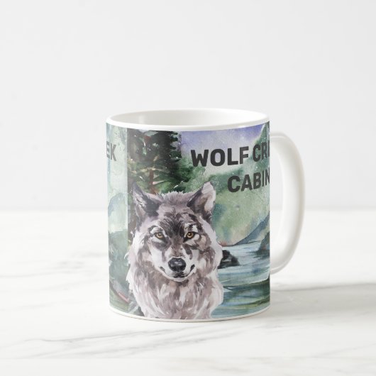 Personalisierter Hüttenwaldwolfwald Kaffeetasse (VorderseiteRechts)
