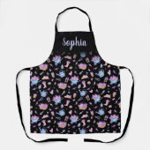 Personalisierter Hyazinthen-Garten Blumen Schwarz Schürze (Vorderseite)