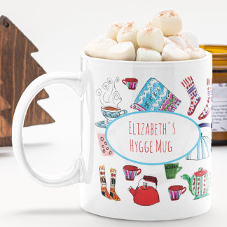 Personalisierter Hyge Hand gezogener Retro-Winterk Kaffeetasse
