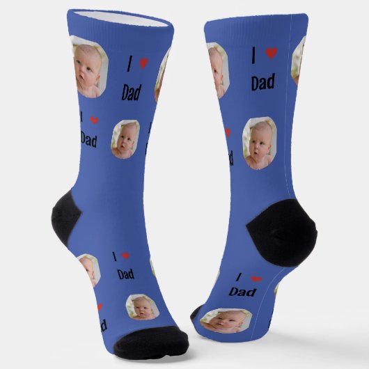 Personalisierter "I Liebe Vater" Socken (Gewinkelt)
