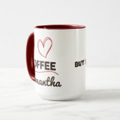 Personalisierter "Ich liebe Kaffee"-Tassengeschenk Tasse (Vorderseite Links)