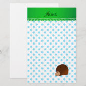 Personalisierter Igel Briefpapier (Vorne/Hinten)