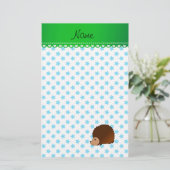 Personalisierter Igel Briefpapier (Stehend Vorderseite)