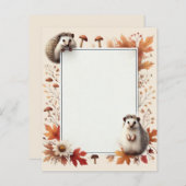 Personalisierter Igel Herbst - Merkblatt (Vorne/Hinten)